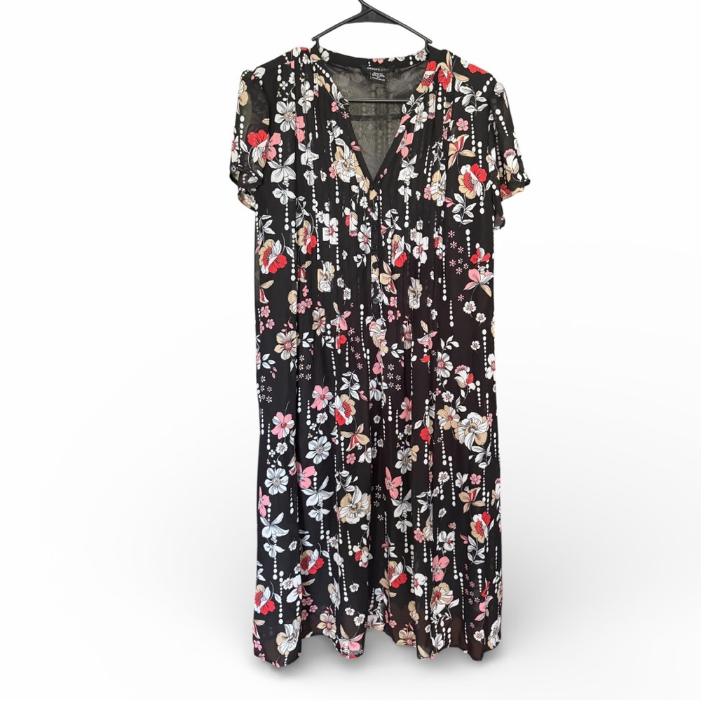 Robert Louis Black Floral Midi Dress - Picture 2 of 3